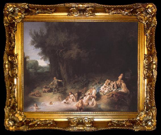 framed  REMBRANDT Harmenszoon van Rijn Diana bathing with her Nymphs,with the Stories of Actaeon and Callisto (mk33), ta009-2